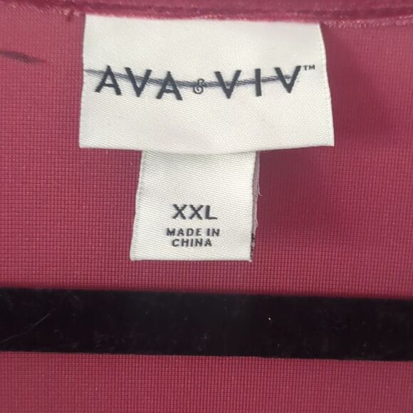 Ava & Viv Dress XXL Rose Velvet Sweetheart Neckline Rosette Midi A-Line - Picture 4 of 12